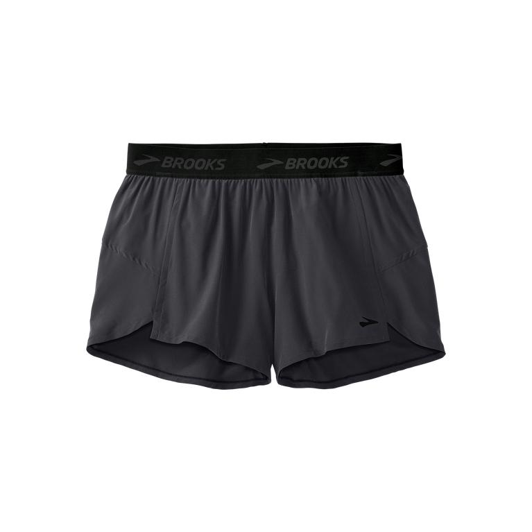 Brooks Womens Chaser 3 Running Shorts - Asphalt/DarkGey (074921-ZDU)